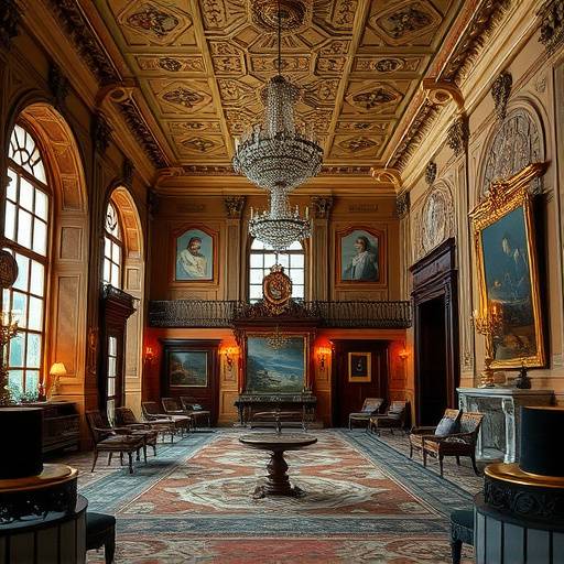 Intérieur du château de Valenäay, présentant une salle de réception décorée