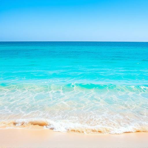 Mer turquoise de la plage, invitant à la baignade
