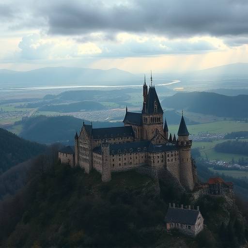 Vue panoramique d'un château médiéval